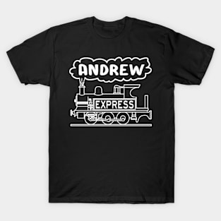 Andrew Boys Name Steam Train Locomotive For Andrew T-Shirt